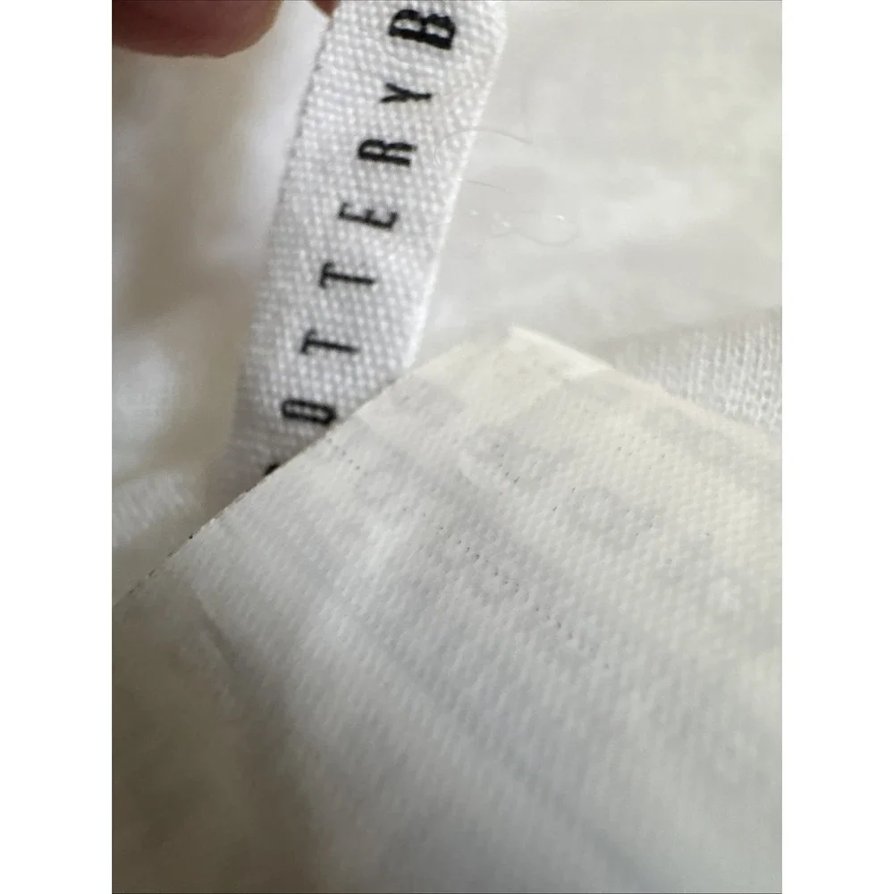 Pottery Barn Jasper Stripe Diamond Quilted‎ Shams Standard FLAX White Stripe